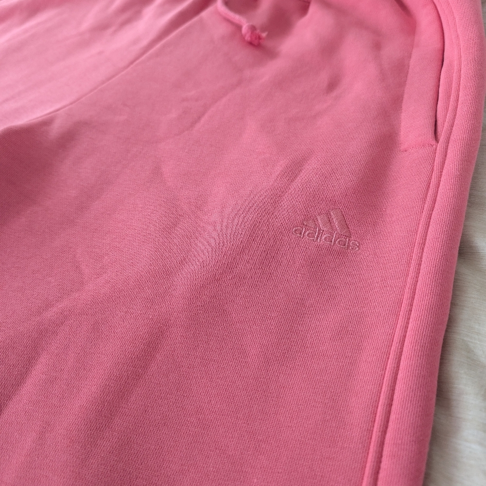 Adidas originals all szn fleece wide leg high waist pink sweats scuba large - Picture 3 of 10